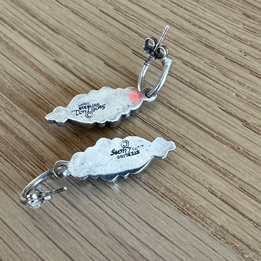 Vintage Don Lucas Sterling Multi-Stone Dangle Earrings - Picture 3 of 3
